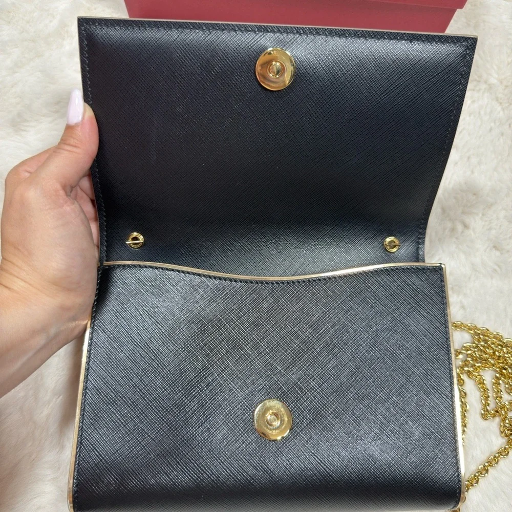 SALVATORE FERRAGAMO MINI CLUTH IN SAFFIANO LEATHER with chain